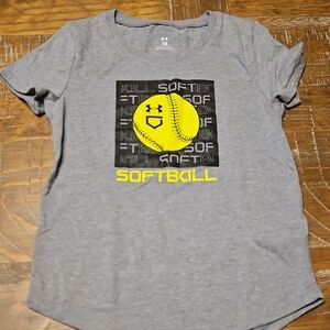 Under Armour Kids Gray Softball T-Shirt Girls Size 6x